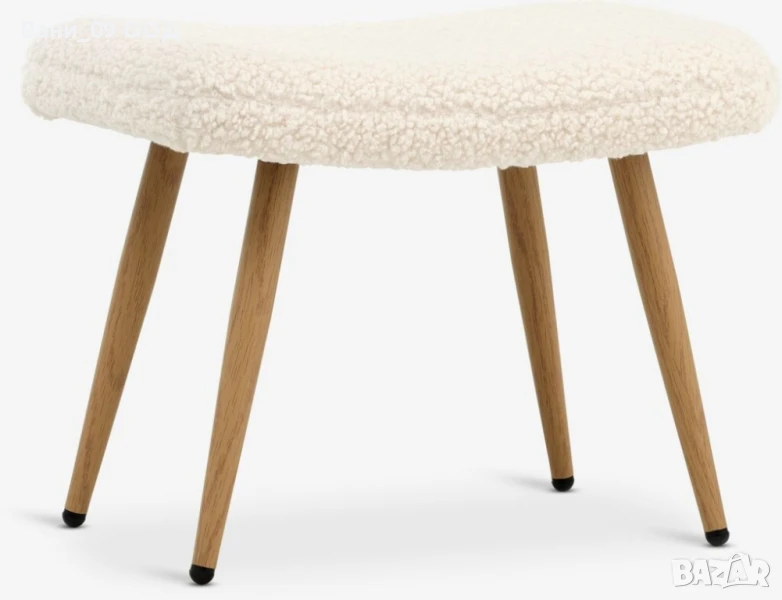 Плюшена табуретка с модерен дизайн , снимка 1