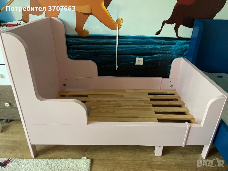 Разтегателно легло - розово BUSUNGE, снимка 1