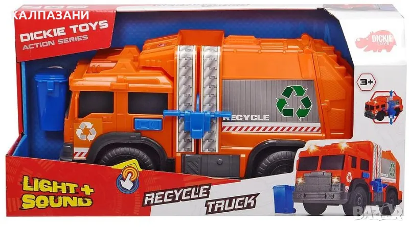 Dickie Toys - Камион за отпадъци, със звуци 203306001, снимка 1