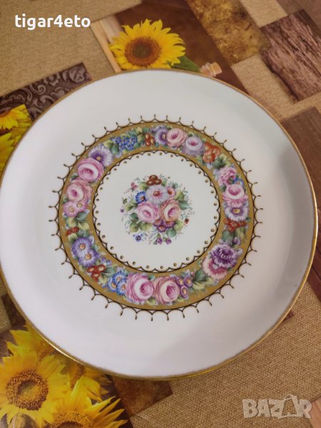 Рисувана керамична чиния цветя , снимка 1