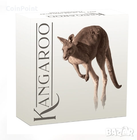 Сребърна монета с висок релеф от 1 унция 2023 г. Aвстралийско кенгуру, снимка 1
