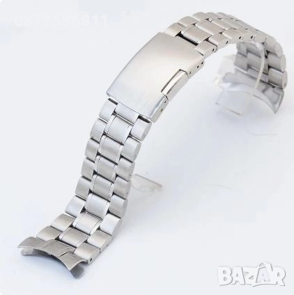 НОВА СТОМАНЕНА ВЕРИЖКА ЗА ЧАСОВНИК С НАКРАЙНИЦИ ЗАОБЛЕНИ ПЛАСТИНИ ЗА ЛЪГОВЕТЕ.ИЗВИТИ ВЕРИЖКИ, снимка 1