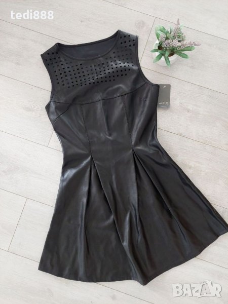 Разпродажба Нова черна рокля кожена, снимка 1