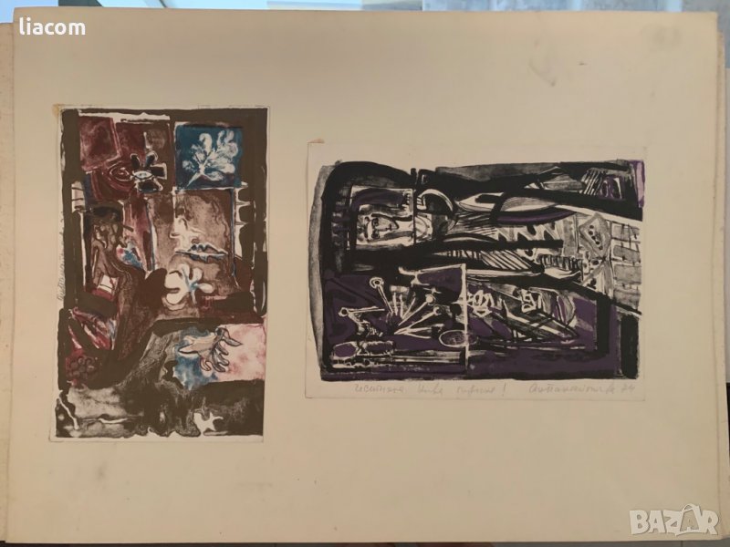  АНАСТАСИЯ ПАНАЙОТОВА литография диптих, снимка 1