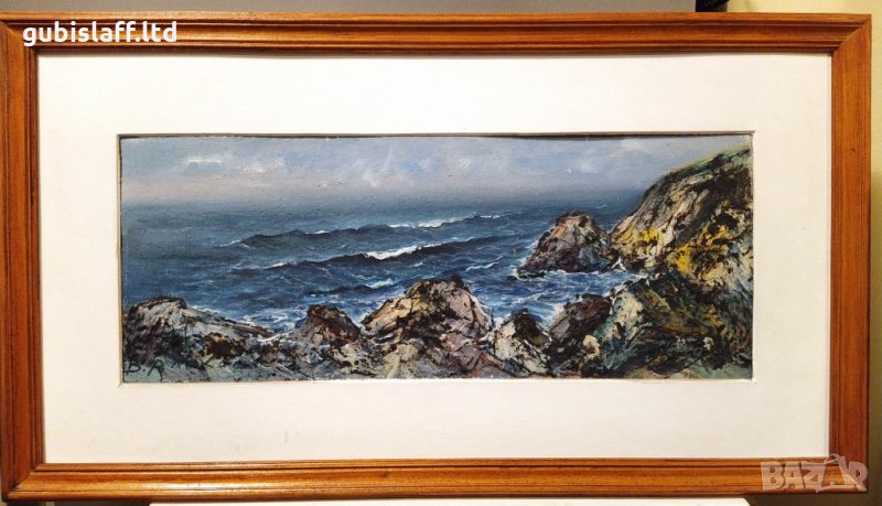 Картина, море, скали, В. Алеков, снимка 1