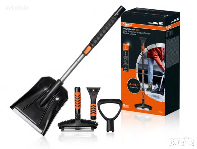 SNOWbrush 010 4-в-1 зимен инструмент за лесно почистване на сняг, снимка 1