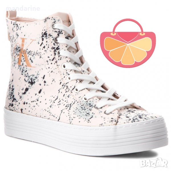 ПРОМО 🍊 CALVIN KLEIN 🍊 Оригинални кецове в бледо розово и черно № 38 нови с кутия, снимка 1