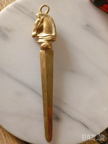 месингово ножче за писма-конска глава, снимка 1