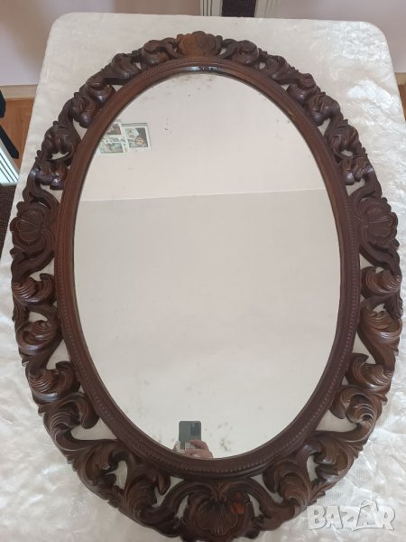 Огледало с полиуретанова рамка "Елипса"акантов лист  1981г., снимка 1