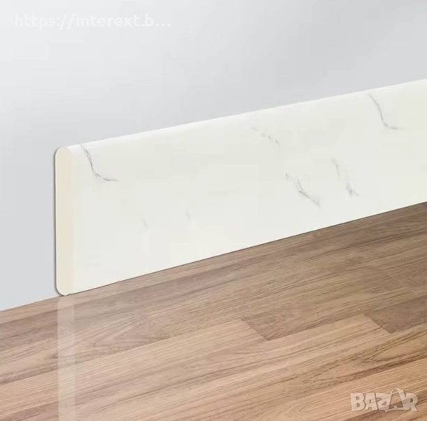 Самозалепващ гъвкав перваз с бял мраморен ефект, снимка 1