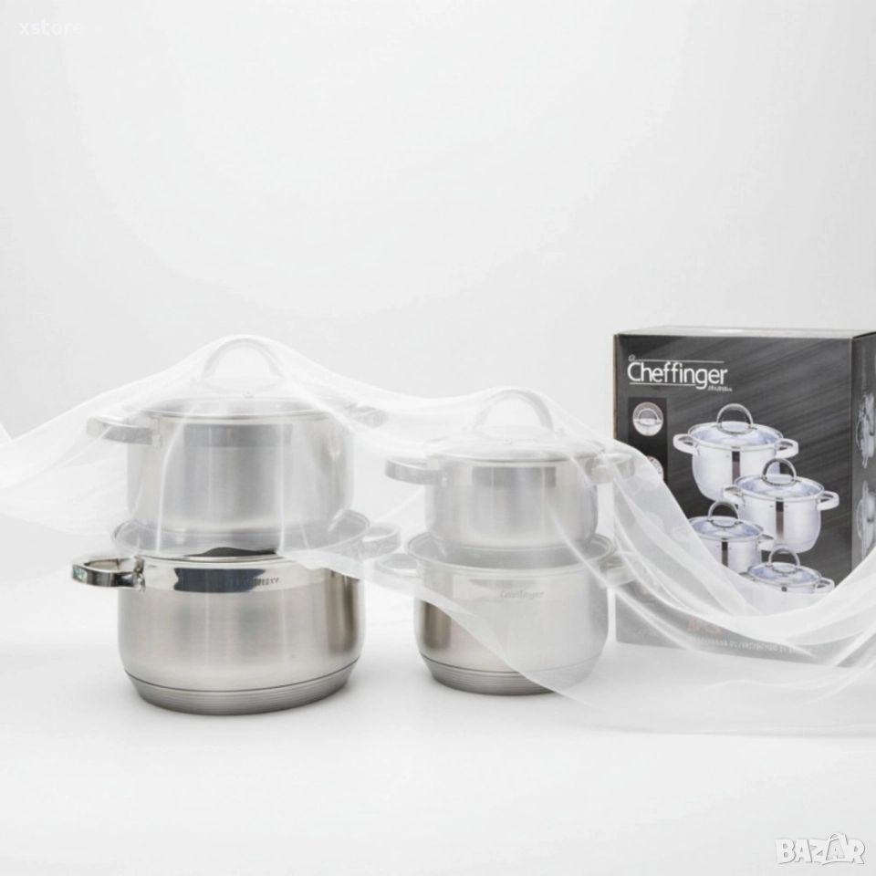 Комплект тенджери Cheffinger 8PCS – професионално качество у дома, снимка 1