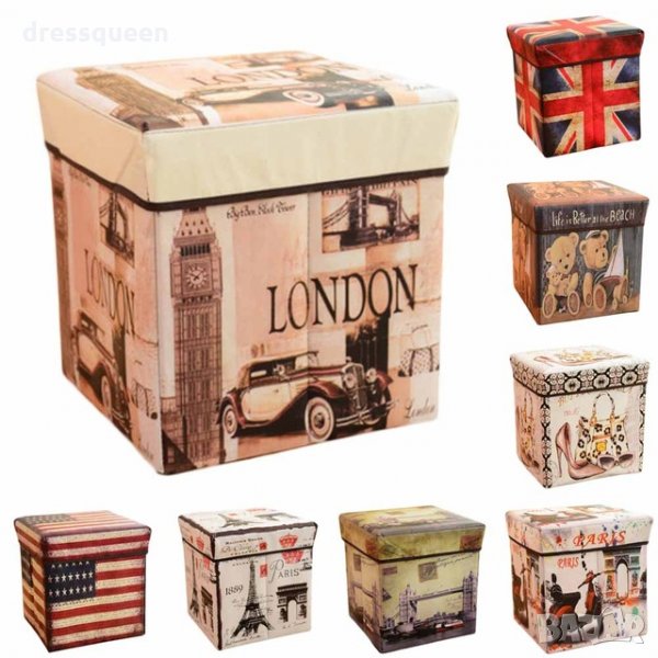 Сгъваема винтидж табуретка, снимка 1