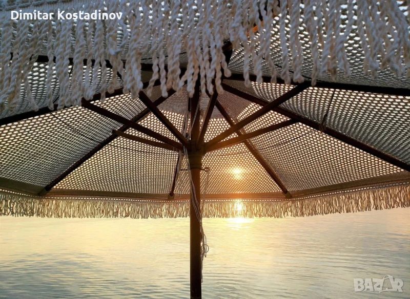 Плетени памучни покривала за чадъри в бохо стил - Плаж, ресторант , градина или бийч бар, снимка 1