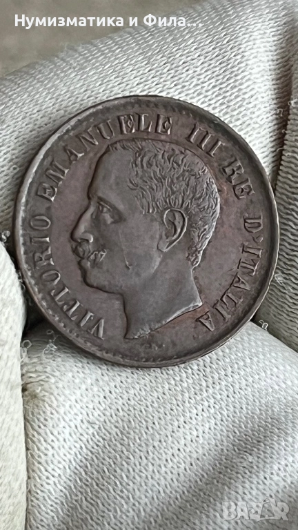 Монета 1 чентезимо  1904 година Италия, снимка 1