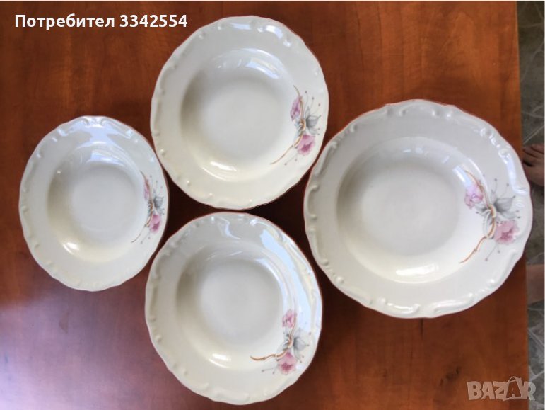 ПОРЦЕЛАН ЧИНИЯ ЗА СУПА РЕЛЕФ БЪЛГАРИЯ-4 БР, снимка 1