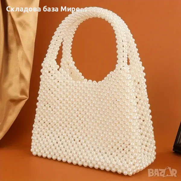  Ръчно изработена чанта перлена мъниста, 22x29x10, снимка 1