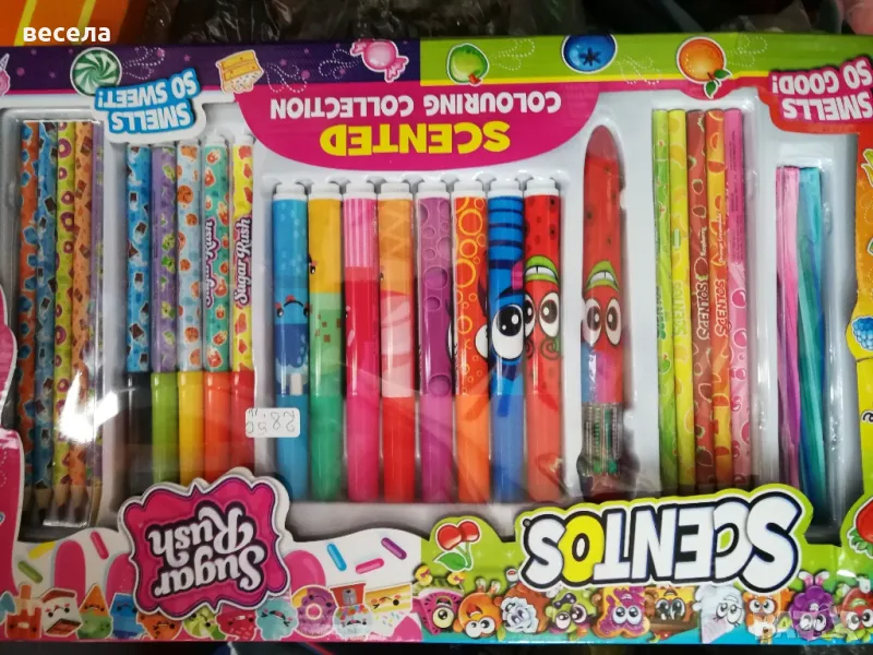 голяма кутия с ароматизорани фулмастри. аромати на ягода, малина, бонбони, дъвки и др. , снимка 1