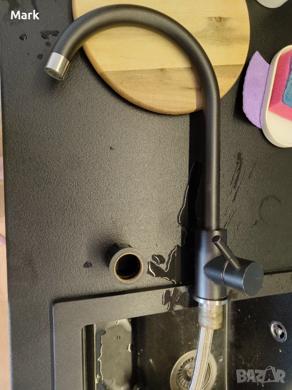 кран за вода черен, снимка 1