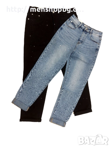 Дамски дънки с камъни - 2 цвята