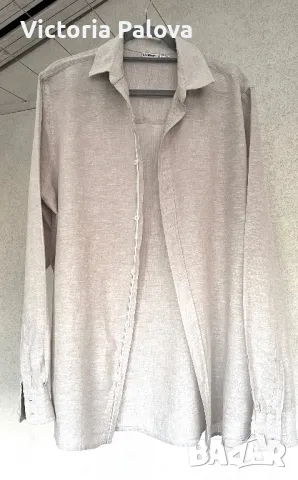 Красива мъжка риза  55% лен ,45% памук, снимка 13 - Ризи - 47913894