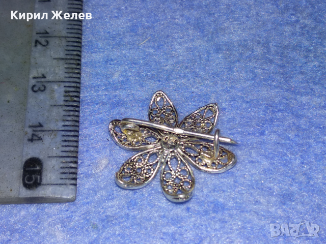 СТАРА ФЛОРАЛНА ФИЛИГРАННА СРЕБЪРНА БРОШКА ЦВЕТЕ СРЕБРО 925 ФИНА РЪЧНА МАЙСТОРСКА ИЗРАБОТКА 43305, снимка 11 - Антикварни и старинни предмети - 44664209