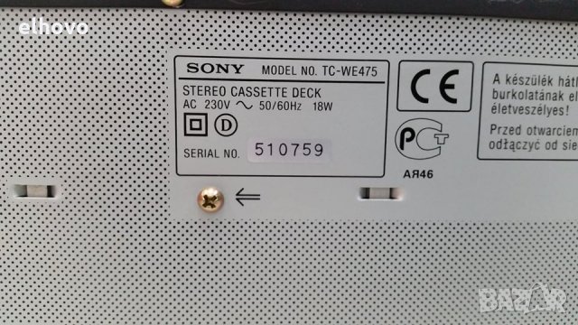 Дек Sony TC-WE475 -черен -1, снимка 3 - Декове - 30101918