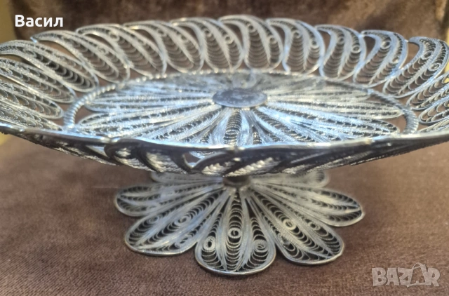 Фруктиера бонбониера Филигран, снимка 9 - Антикварни и старинни предмети - 53977424