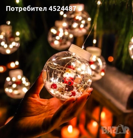 Светещ коледен гирлянд с рингове и малки коледни фигурки / 3 метра/ 8 функции, снимка 4 - Декорация за дома - 51863218