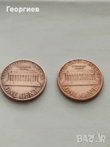 Медно кюлче и монети от САЩ,цент,банкноти,значки с знамена.., снимка 6 - Нумизматика и бонистика - 49326460