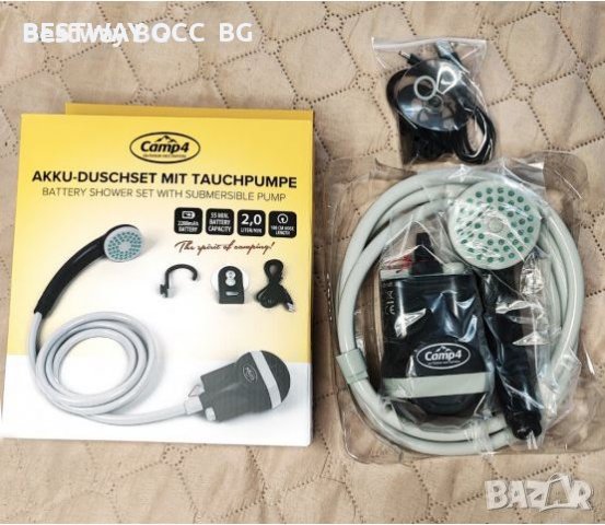 Къмпинг душ акумулаторен USB, преносим, ак "Kampa" rechargeable campingshower with submersible pump , снимка 2 - Палатки - 37287190