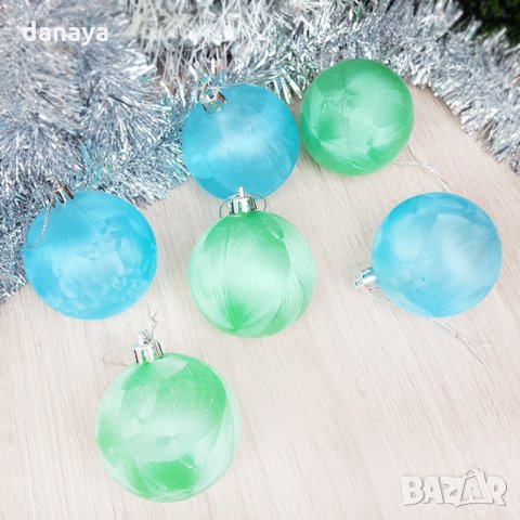1827 Комплект коледни топки за елха 6 броя