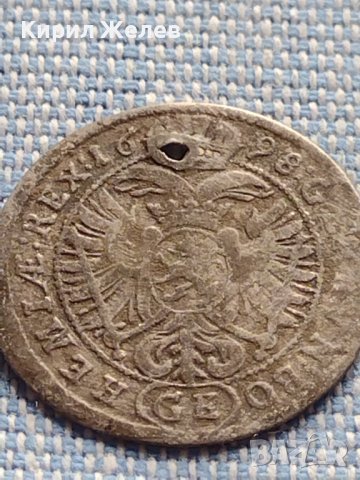 Сребърна монета 3 кройцера 1698г. Леополд първи Прага Свещена Римска Империя 13796, снимка 8 - Нумизматика и бонистика - 42899978