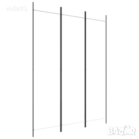 vidaXL Параван за стая, 3 панела, бял, 150x200 см, текстил