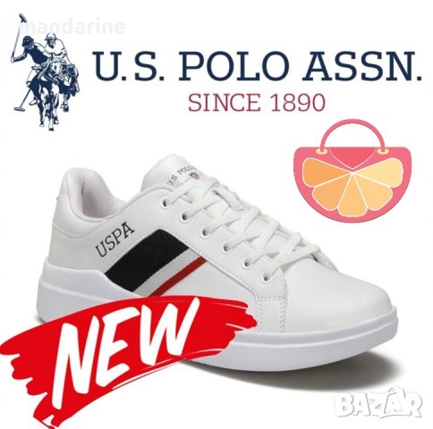 ПРОМО 🍊 U.S. POLO® 🍊 Оригинални спортно елегантни кожени обувки с лого № 44 нови с кутия