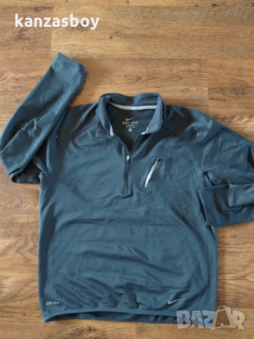  Nike Men's Dri-Fit 1/4 Zip Running Shirt - страхотна мъжка блуза, снимка 5 - Спортни дрехи, екипи - 34519004