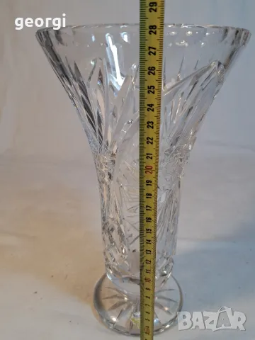 голяма немска кристална фасетирана ваза Nachtmann   3/3, снимка 6 - Вази - 48888062