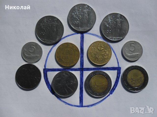 Лот монети Италия , лири, снимка 1 - Нумизматика и бонистика - 30397674