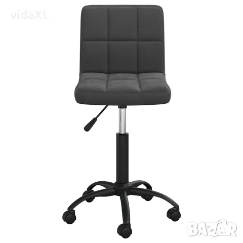 vidaXL Въртящ се офис стол, черен, кадифе, снимка 3 - Столове за офис - 56147014