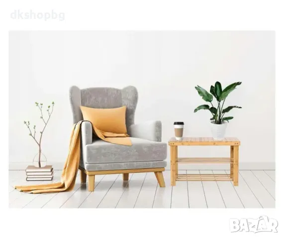 4410 Пейка с рафтове за обувки светло дърво Бамбукова, снимка 5 - Други стоки за дома - 48941559