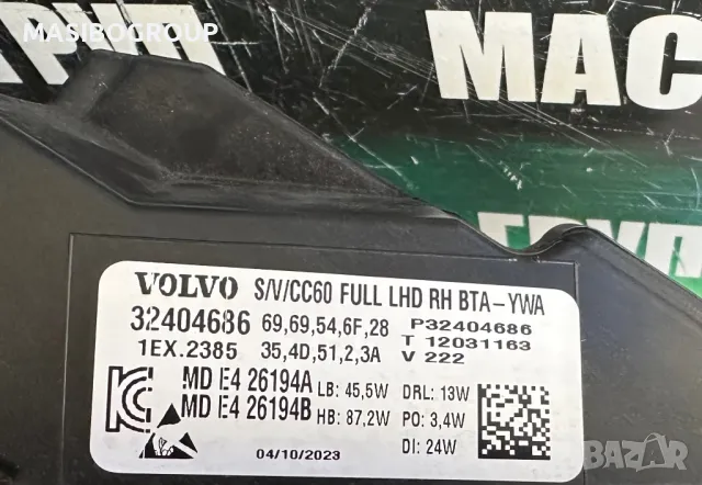 Фарове Full Led фар за Волво Volvo V60 S60, снимка 12 - Части - 49589121