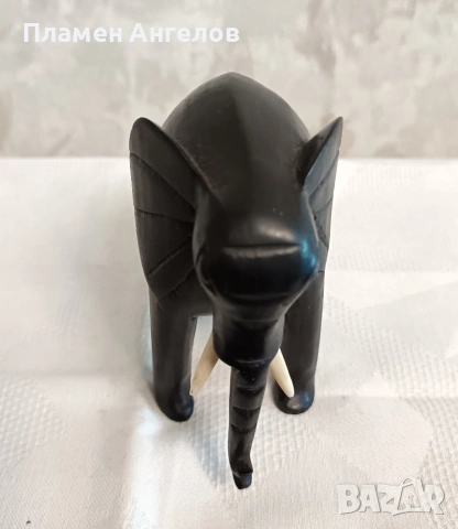 Ръчно резбован слон от абанос и кост - винтидж фигурка. , снимка 8 - Колекции - 54141741