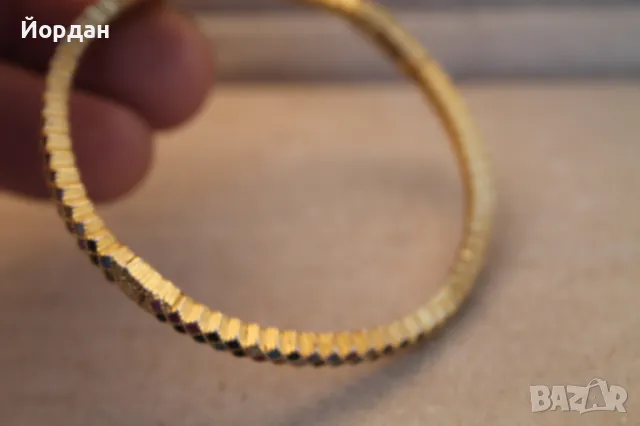 Дамска сребърна гривна с камъни и с позлата, снимка 8 - Гривни - 48500105