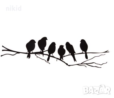 Черни птици птички на Клон самозалепващ стикер лепенка за стена мебел декор украса, снимка 2 - Други - 31794166