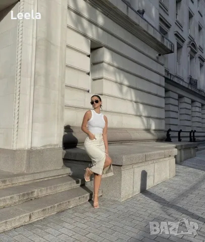 Дънкова миди пола VILA, снимка 5 - Поли - 47274031