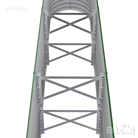 vidaXL Градинска повдигната леха поцинкована стомана зелена, снимка 5 - Саксии и кашпи - 56146683