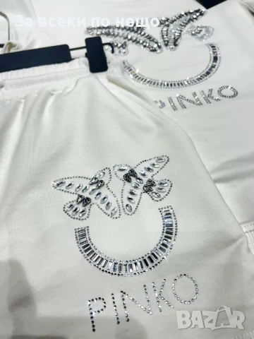 Pinko Дамски Летен Комплект С Бродирано Лого👚🩳Дамски Къс Екип Пинко - 2 Цвята Код A645, снимка 3 - Спортни екипи - 50592784