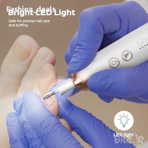 Нов Професионален Комплект Маникюр: Електрическа Пила, 5 Скорости, LED, снимка 4 - Друга електроника - 42745118