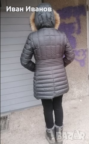 дълго пухено яке парка  PEUTEREY DARA с качулка с козина , снимка 4 - Якета - 35470169