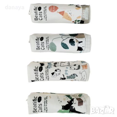 4596 Ученически несесер Beatific cats, снимка 3 - Ученически пособия, канцеларски материали - 44793895