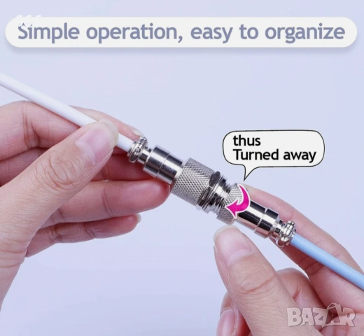 MAMBASNAKE C01 Спирален USB C кабел за геймърска клавиатура, подвижен метален авиаторски, снимка 9 - Друга електроника - 53874479